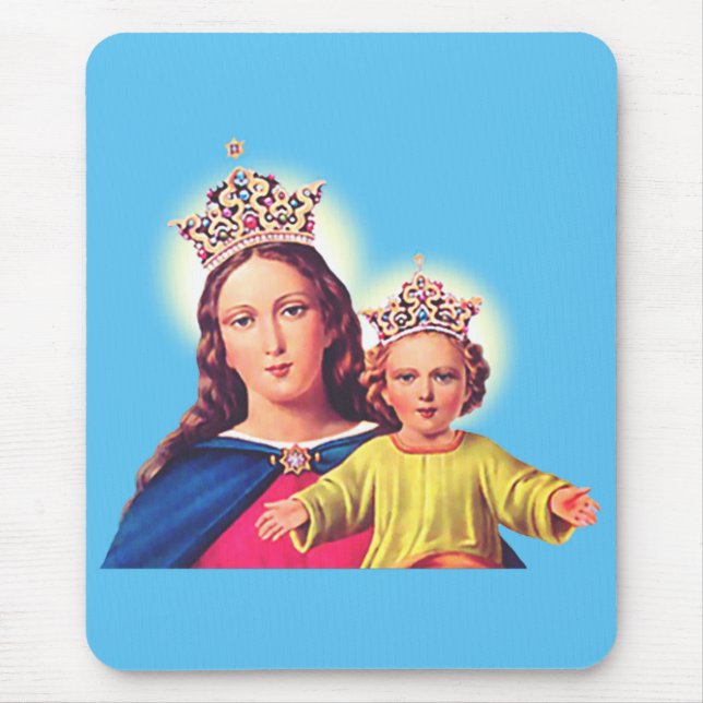 Mousepad Virgem Maria rainha com Jesus (Frente)