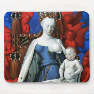 Mousepad Virgin e criança cercados por anjos - Fouquet