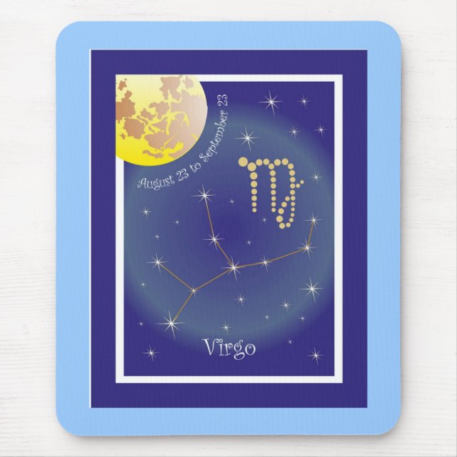 Mousepad Virgo de 23 de agosto a 23 de setembro Mauspad (Frente)