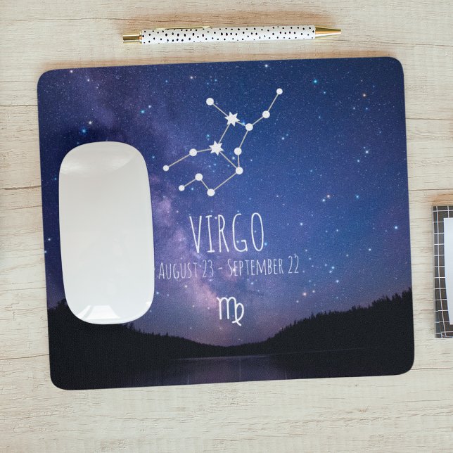 Mousepad Virgo| Placa de Mouse de Constelação Zodiosa Perso (Criador carregado)