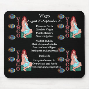Mousepad Virgo - Sinal de Nascimento - Pad do Rato Zodiac