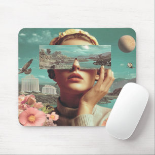 Mousepad Visão de Paisagem Surreal, Retrato feminino surrea
