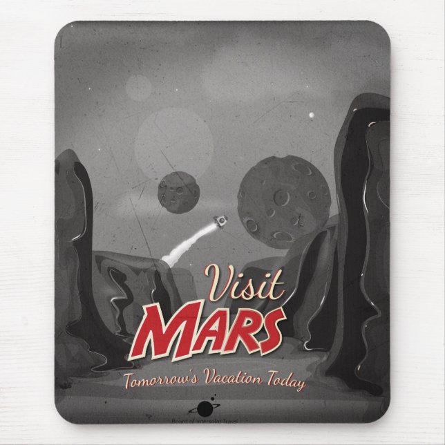 Mousepad Visite o Poster vintage Mars (Frente)