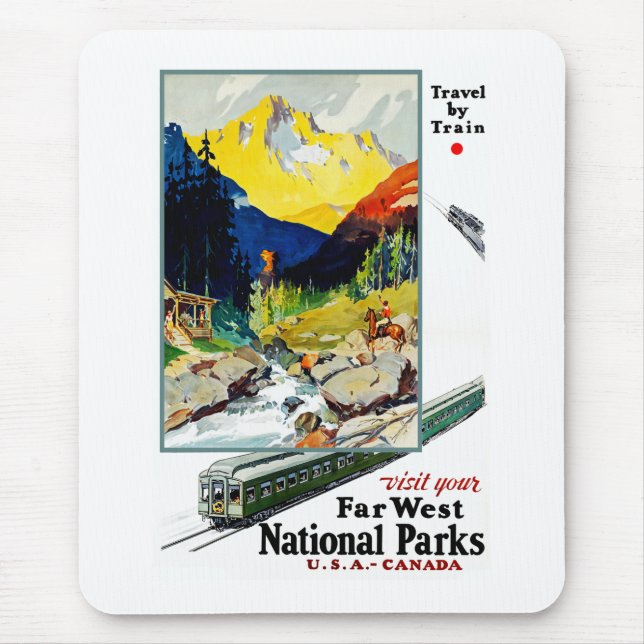 Mousepad Visite seus parques nacionais ocidentais distantes (Frente)