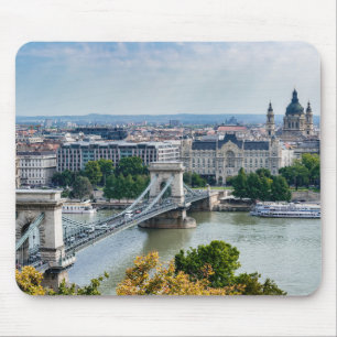 Mousepad Vista aérea da Chain Bridge em Budapeste, Hungria