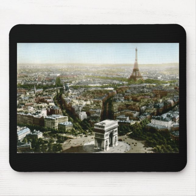 Mousepad Vista aérea vintage de Paris, France (Frente)