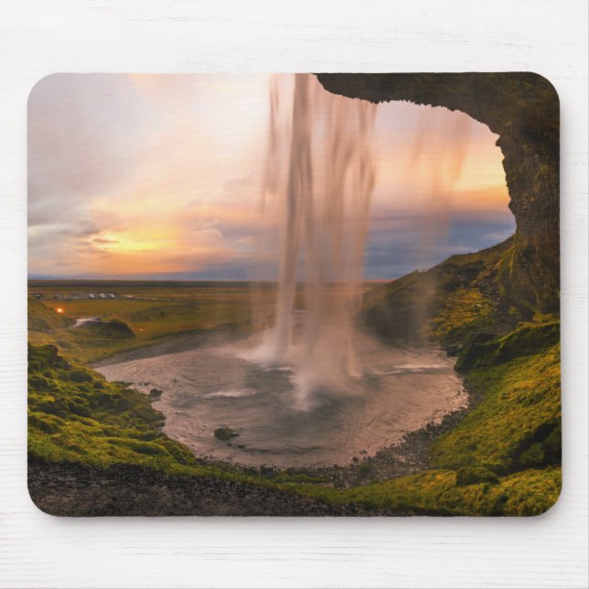 Mousepad Vista da cachoeira de Islândia Seljalandsfoss (Frente)