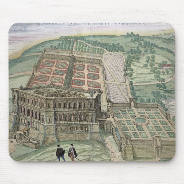 Mousepad Vista da casa de campo Farnese e dos jardins, 'de (Frente)