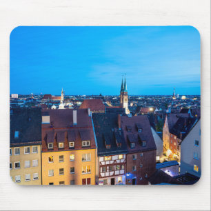 Mousepad Vista da cidade antiga de Nuremberga à noite