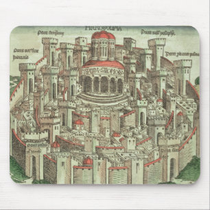 Mousepad Vista da cidade murada de Jerusalem que mostra o T