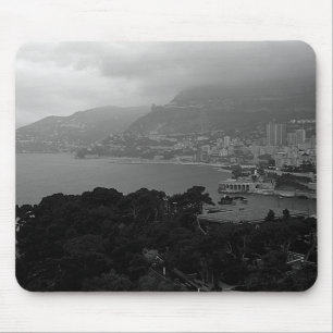 Mousepad Vista da costa vintage de Monte Carlo em Mônaco