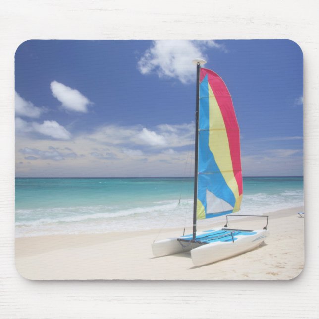 Mousepad Vista da praia com veleiro (Frente)