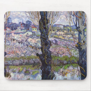 Mousepad Vista de Arles Jardim Florido de Van Gogh