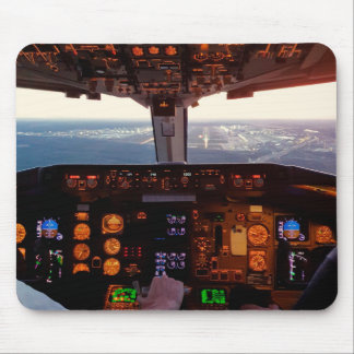 Mousepad Vista de cabina de pilotagem de aviões comerciais 