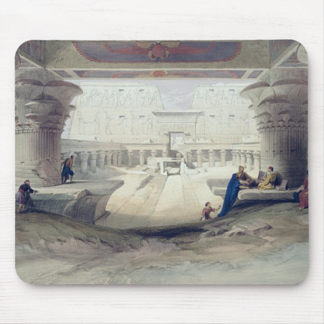 Mousepad Vista de debaixo do Portico do templo de Edfou, (Frente)