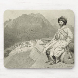 Mousepad Vista de Ghimri e retrato do hadji-Mourad, placa