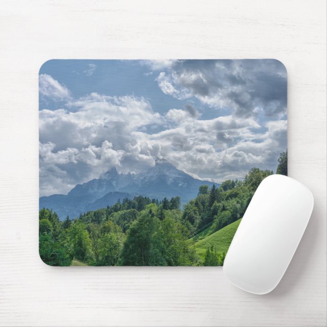 Mousepad Vista de montanha em alpes (Com mouse)