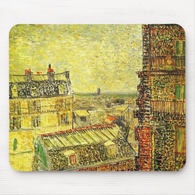 Mousepad Vista de Paris do Quarto de Vincent por Vincent va (Frente)