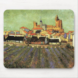 Mousepad Vista de Saintes Maries por Vincent van Gogh