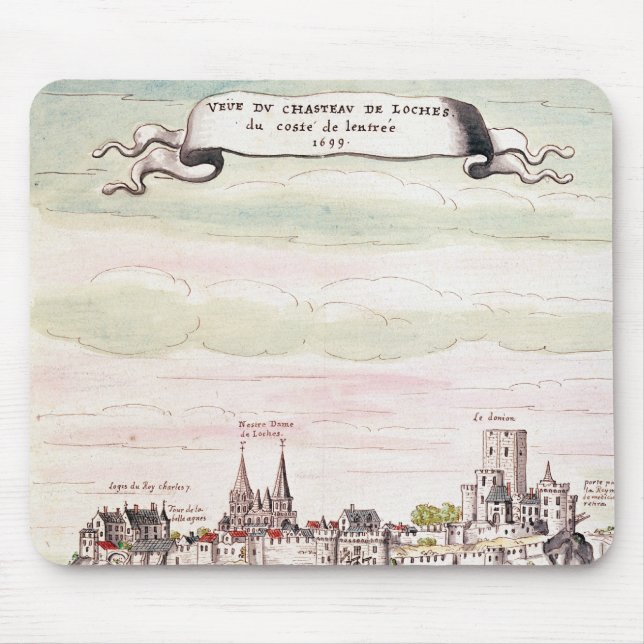 Mousepad Vista do castelo de Loches, 1699 (Frente)