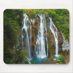 Mousepad Vista elevada da cascata, Croácia