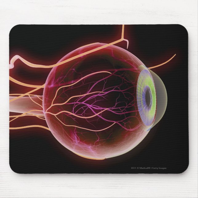 Mousepad Vista lateral dos vasos sanguíneos do olho (Frente)