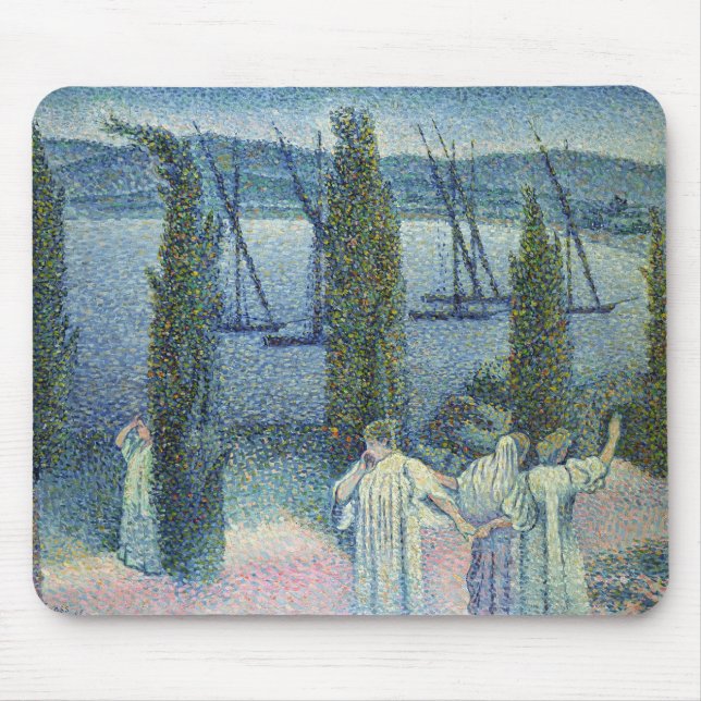 Mousepad Vista litoral com árvores de Cypress, 1896 (Frente)