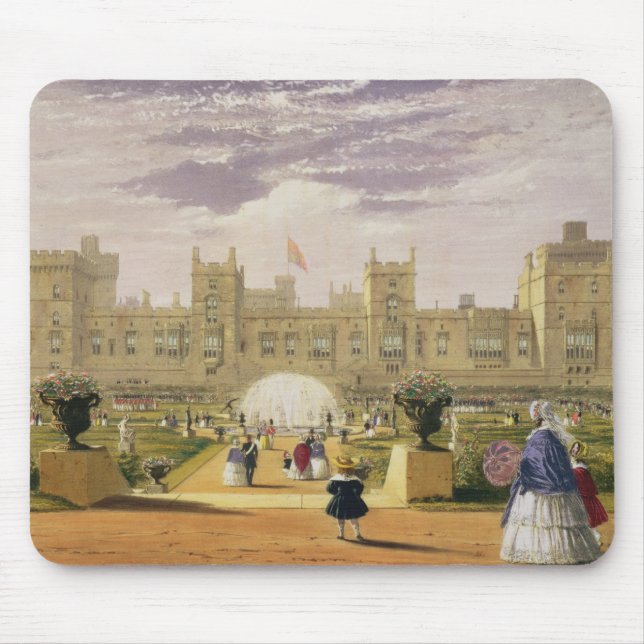 Mousepad Vista oriental do castelo e do jardim, Windsor Cas (Frente)