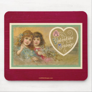 Mousepad Vitoriano Uma Mensagem De Namorados 2 Meninas Mous
