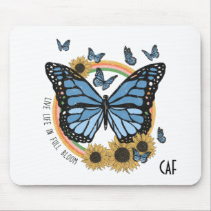 Mousepad Viva a Vida em Flor Total Borboleta Girassóis