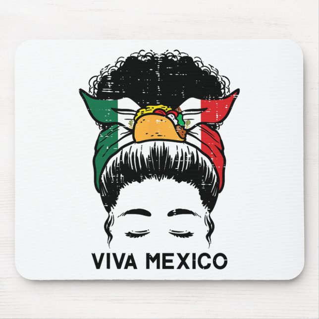 Mousepad Viva México Mulheres Negras Cinco De Mayo No Méxic (Frente)