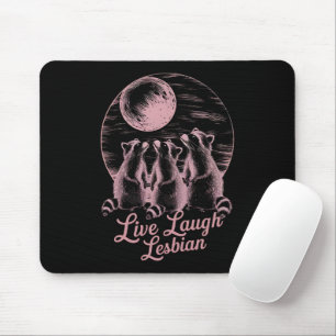 Mousepad Viva Ria Lesbiana Guaxinim Lesbiana Orgulho LGBTQ