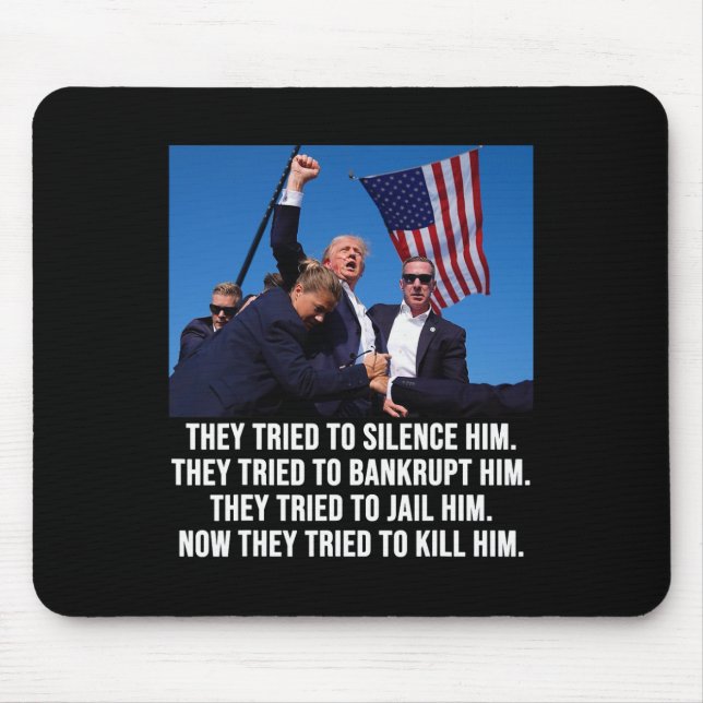 Mousepad Vive Donald Trump Mug Shot - Nunca se renda (Frente)