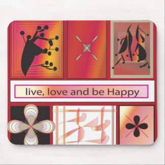 Mousepad Vive, o amor e esteja feliz