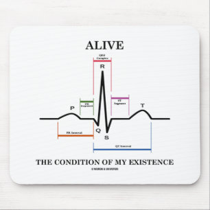 Mousepad Vivo a condição de minha existência (ECG/EKG)