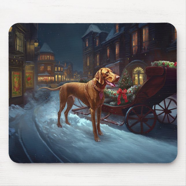 Mousepad Vizsla Christmas Fesason (Frente)