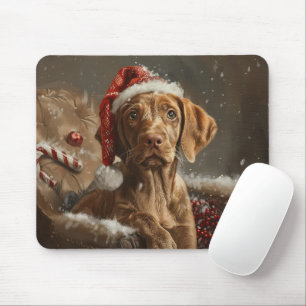 Mousepad Vizsla Dog Christmas Festivo