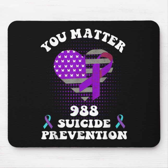 Mousepad Você 988 Fita de Conscientização sobre Prevenção d (Frente)