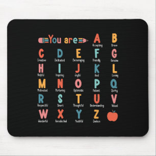 Mousepad Você é Alfabeto Aprenda Abcs Inspiração Professor 