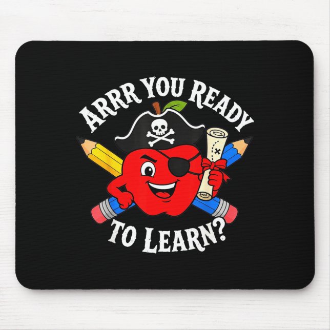 Mousepad Você está pronto para aprender pirata de volta às  (Frente)