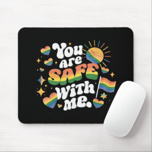 Mousepad Você está Seguro comigo LGBT Arco-íris Gay