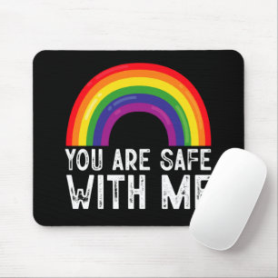 Mousepad Você Está Seguro Comigo Mês do Orgulho LGBTQ Arco-
