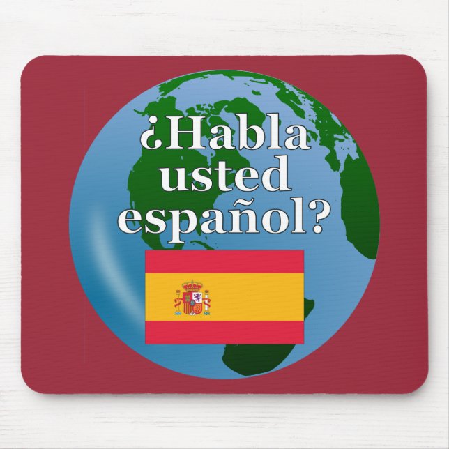Mousepad Você fala espanhol? Em espanhol. Sinalizador e glo (Frente)