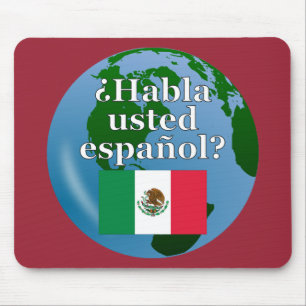 Mousepad Você fala espanhol? Em espanhol. Sinalizador e glo