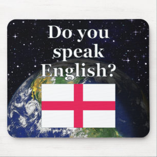 Mousepad Você fala inglês? em inglês. Sinalizador e Terr
