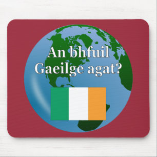 Mousepad Você fala irlandês? em irlandês. Sinalizador e