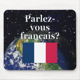Mousepad Você fala o francês? em francês. Bandeira & ter