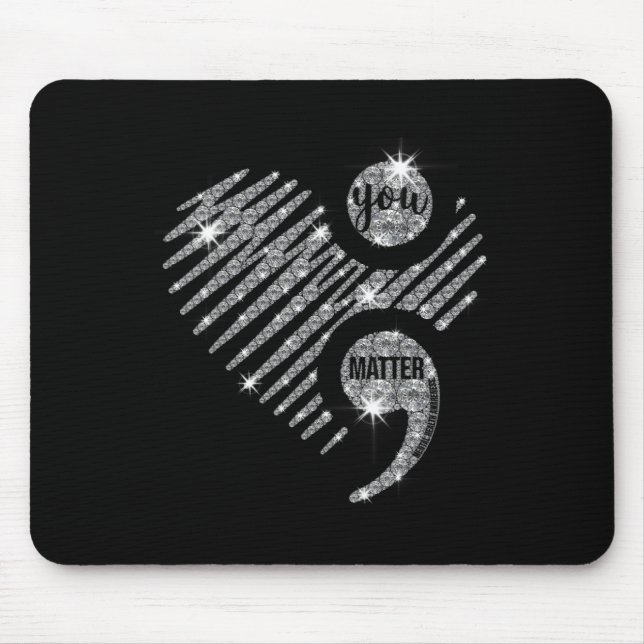 Mousepad Você Importa Semi Colon Heart Awartness (Sensibili (Frente)