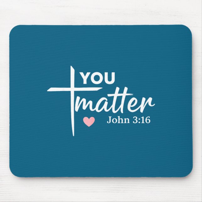 Mousepad Você João 3 16 Versículo da Bíblia Fé Cristã Insra (Frente)