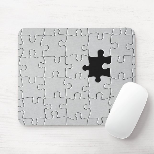 Mousepad Você Me Completa Jigsaw Romântico Preto e Branco (Com mouse)